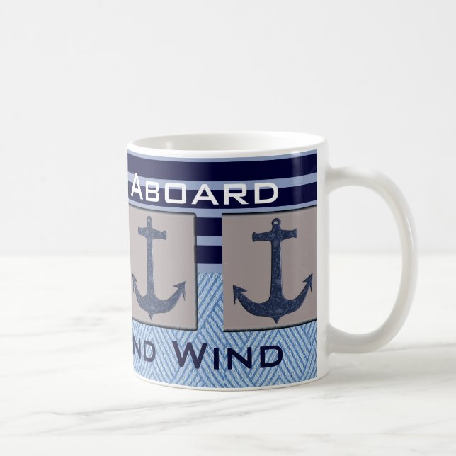 Mug L'Ancre et les rayures nautiques du bateau votre (Droite)