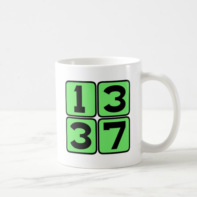 Mug Langage 1337 Leet Leetspeak Eleet Internet Meme (Droite)