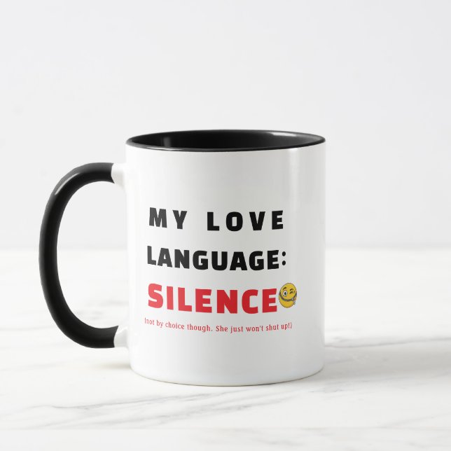 Mug Langage d'Amour, Tasse à Café avec Impression  (Gauche)