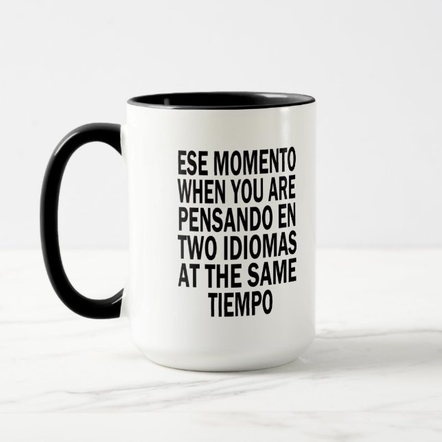 Mug L'anglais espagnol bilingue 15 l'once deux a (Gauche)