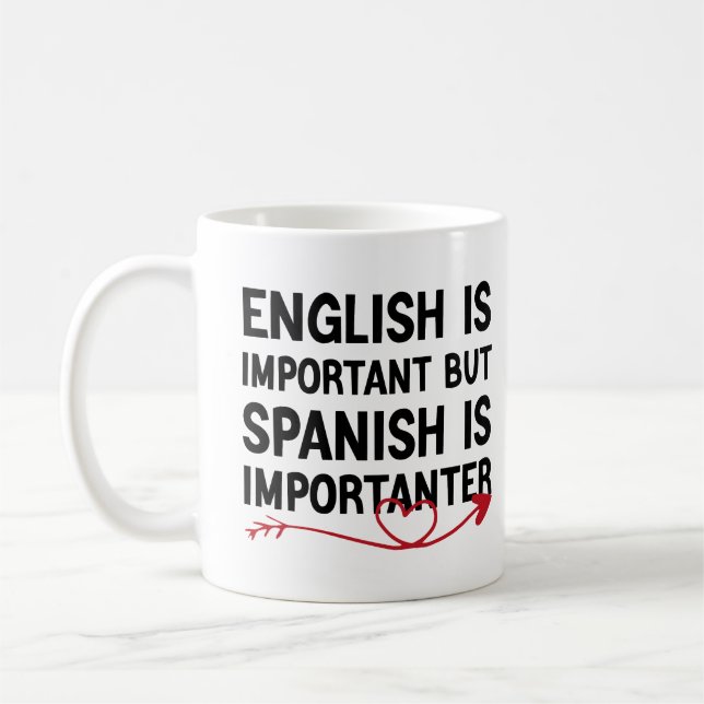 Mug L'Anglais Est Important Mais L'Espagnol Est Import (Gauche)