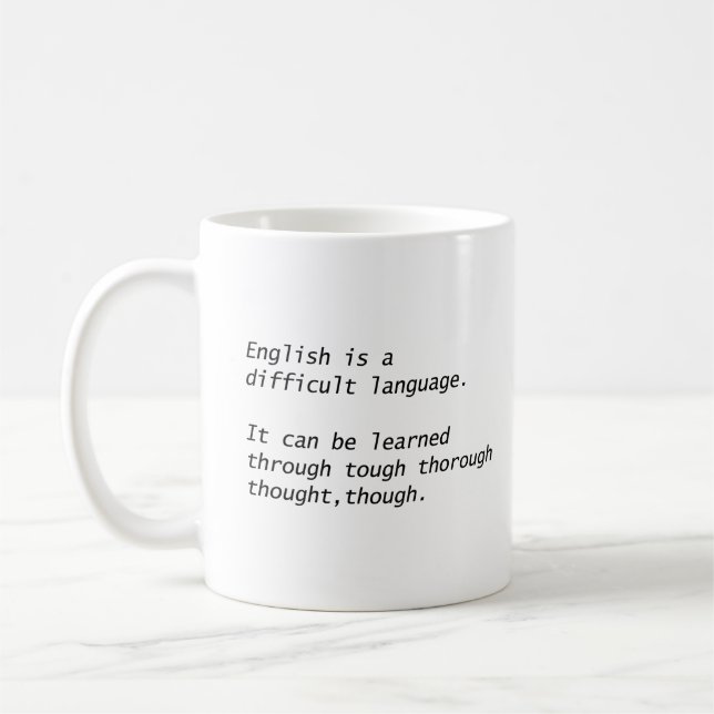 Mug L'anglais est une langue difficile Drôle de gramma (Gauche)