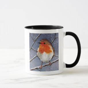 MUG L'ANGLAIS ROBIN DANS LA NEIGE : ART DE PASTEL