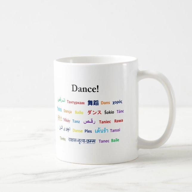 Mug Langue de danse !  Mots pour la danse dans le (Droite)