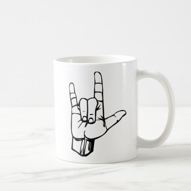 Mug Langue des signes américaine - je t'aime (Droite)