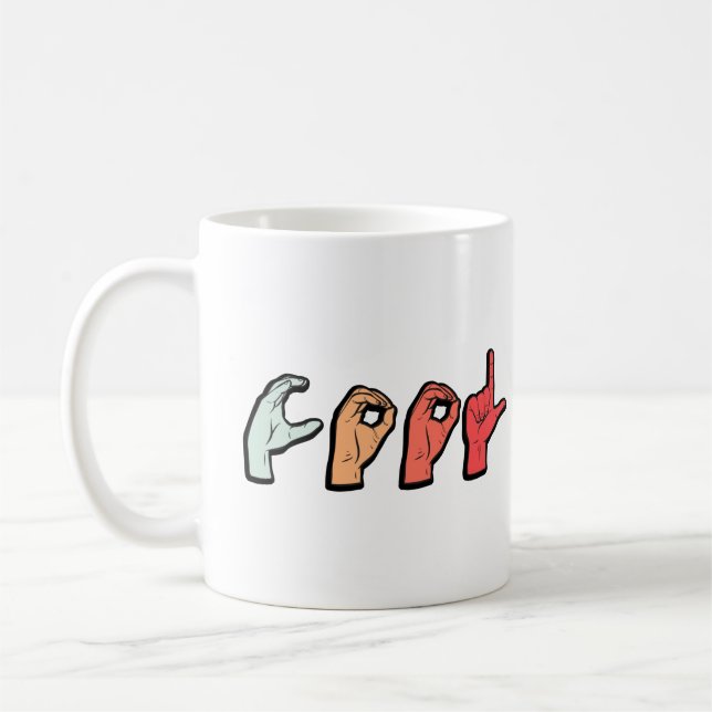 Mug Langue des signes ASL - Culture sourde (Gauche)