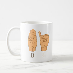 Mug Langue des signes bi pour bisexuel