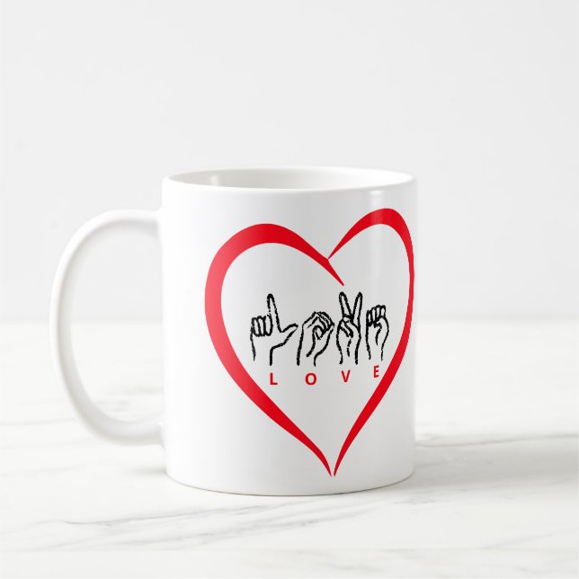 Mug Langue des signes d'amour (Gauche)