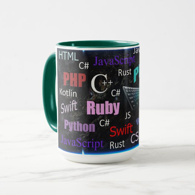 Mug Langues de programmation Motif coloré (Devant gauche)
