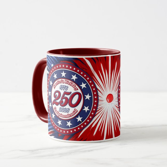 Mug L'anniversaire de l'Amérique Semiquin graphique Fe (Devant gauche)