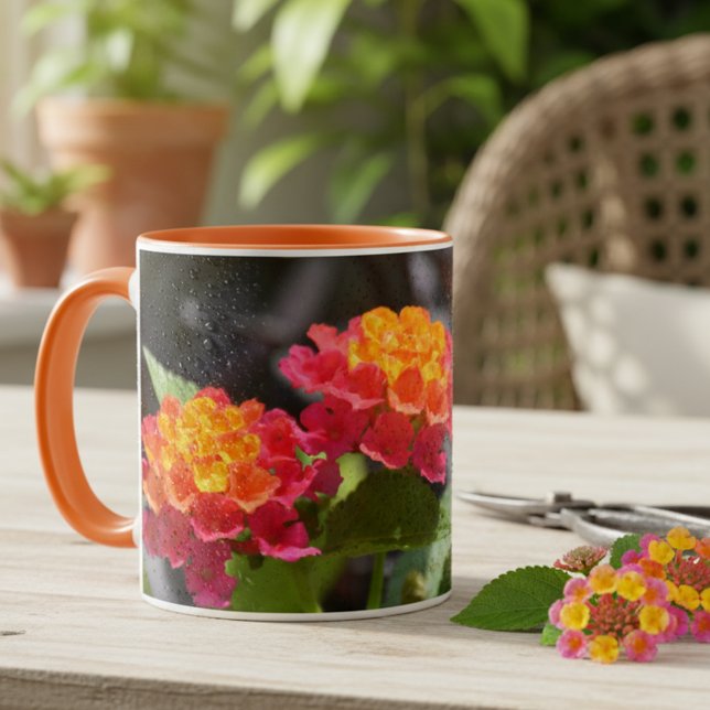 Mug Lantana Fleurs Botaniques Colorées Vibrantes (Créateur téléchargé)