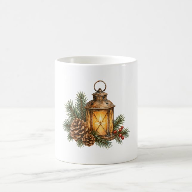 Mug Lanterne à bougie et branches de pin (Centre)