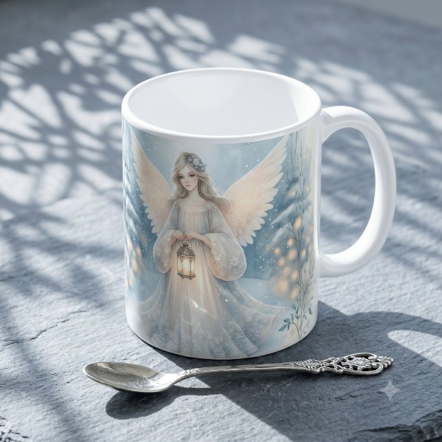 Mug Lanterne céleste d'ange d'hiver de grâce (Celestial Winter Angel Lantern of Grace Coffee Mug
)