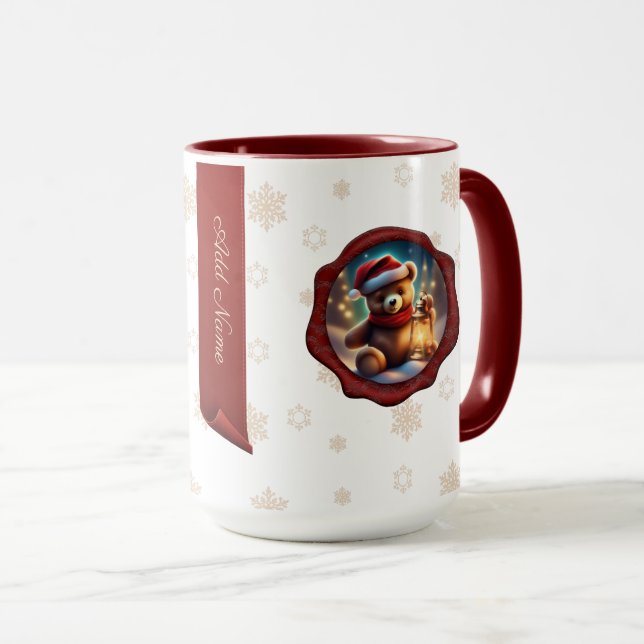 Mug Lanterne en eddy de Noël Bannière personnalisée Bl (Devant droit)