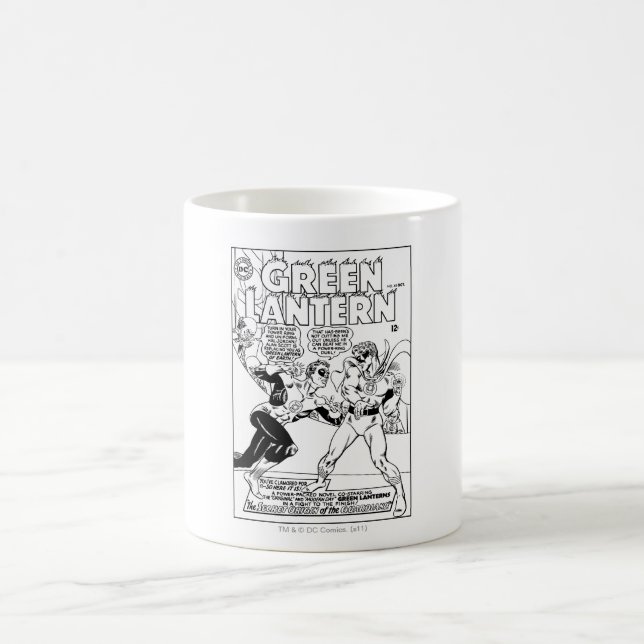 Mug Lanterne verte dans l'anneau, noir et blanc (Centre)