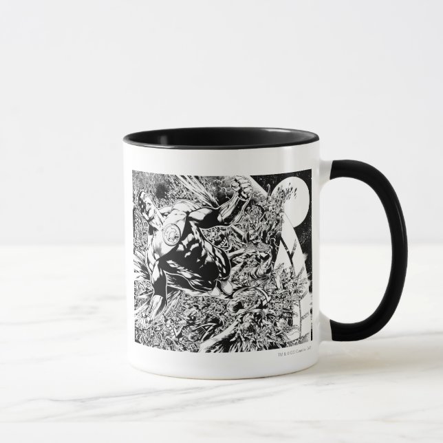 Mug Lanterne verte et Lune - Noir et Blanc (Droite)