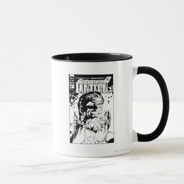 Mug Lanterne verte - Nombreux anneaux, noir et blanc (Droite)