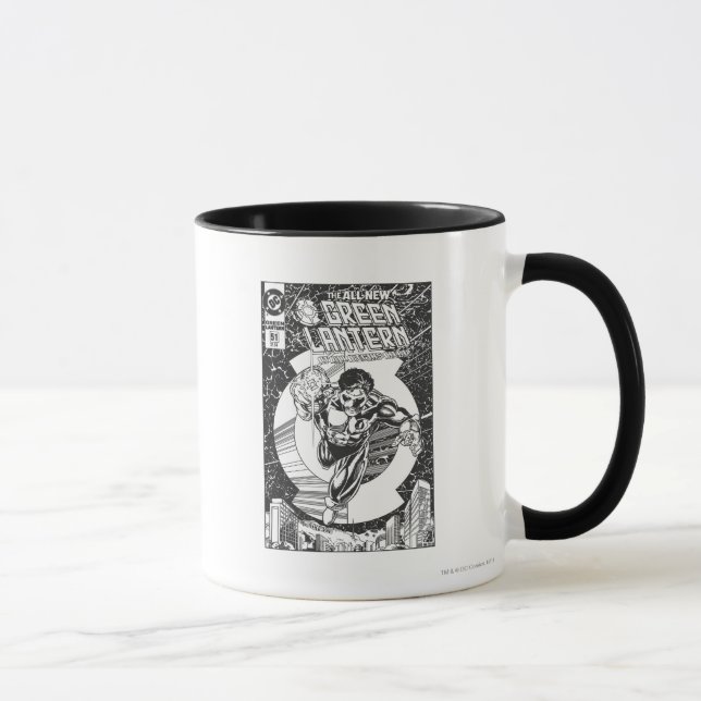 Mug Lanterne verte - Tout commence ici, Noir et blanc (Droite)