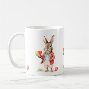 Mug Lapin aquarelle avec pastèque