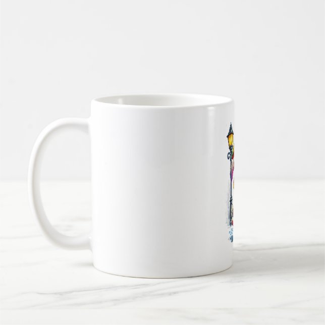 Mug Lapin arc-en-ciel mignon avec parapluie (Gauche)