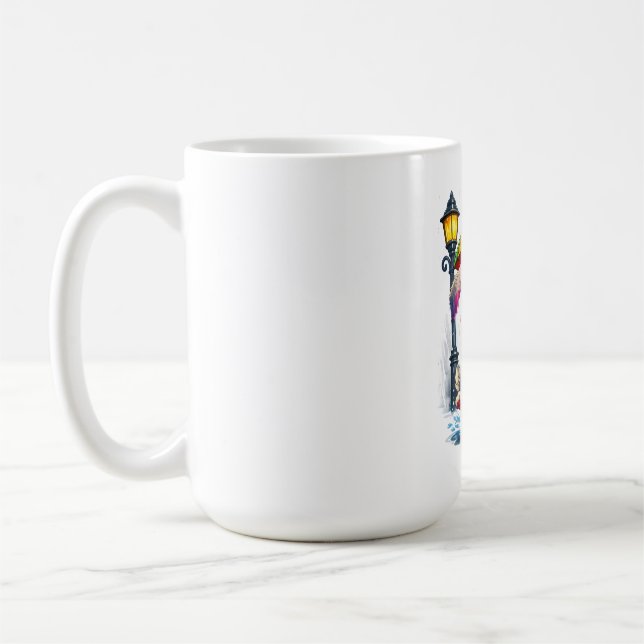 Mug Lapin arc-en-ciel mignon avec parapluie (Gauche)