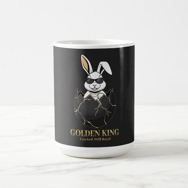 Mug Lapin avec des lunettes cool, Or, fêlé, royal (Centre)