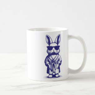 Mug Lapin avec robe et lunettes de soleil Bleu Pâques