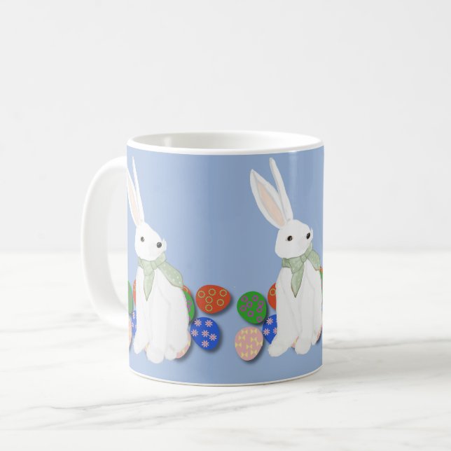 Mug Lapin blanc et oeufs (Devant gauche)