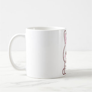 Mug Lapin Blanc Mignon Enlacent Coeur Doodle