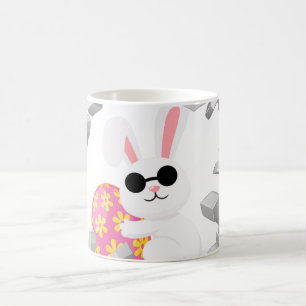 Mug lapin cool avec oeuf coloré drôle lapin drôle