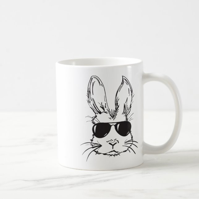 Mug Lapin Cool Visage Joyeuses Pâques Chasse aux œufs  (Droite)