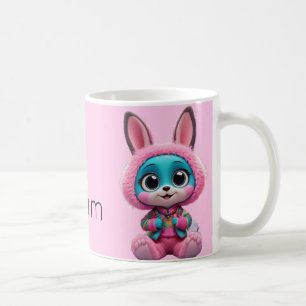 Mug lapin cosy - Joli lapin bleu en Hotte rose pou