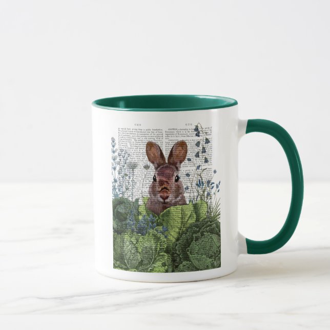 Mug Lapin dans une patte de chou (Droite)