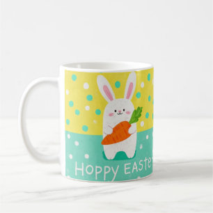 Mug Lapin de dessin animé tenant une carotte, pois