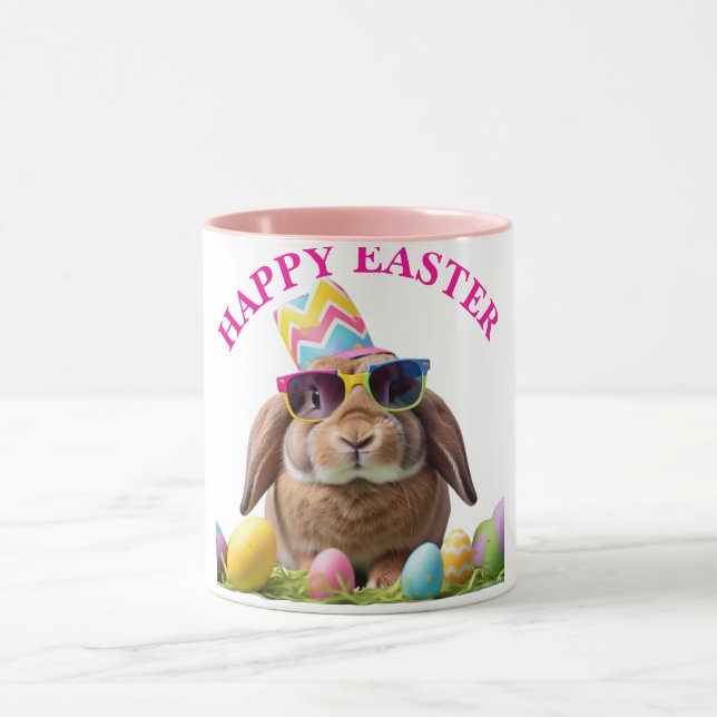 Mug Lapin de la fête cool avec lunettes de soleil (Centre)