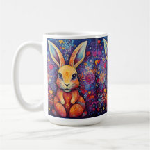 Lapin de la Saint-Valentin Fleurs cœurs violet