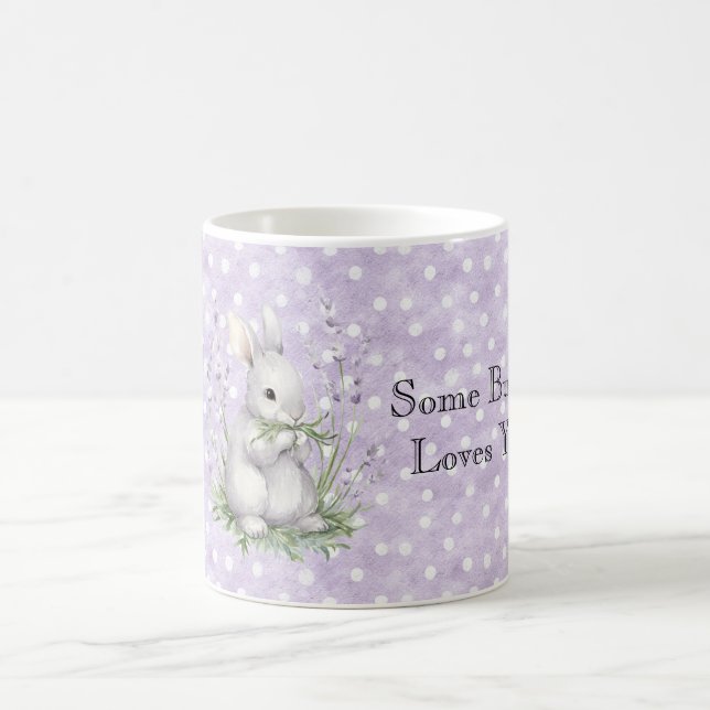 Mug Lapin de l'amour lavande à pois blancs (Centre)