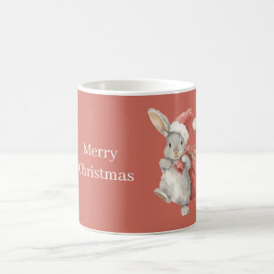 Mug Lapin de Noël Bunny Santa Chapeau Sac