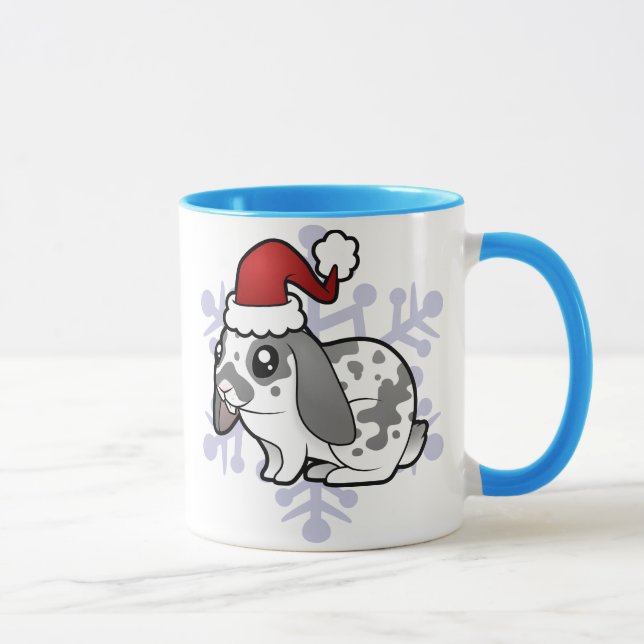 Mug Lapin de Noël (cheveux lisses d'oreille souple) (Droite)