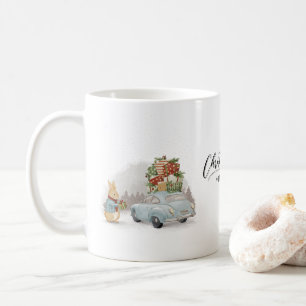 Mug Lapin de Noël Pierre et voiture