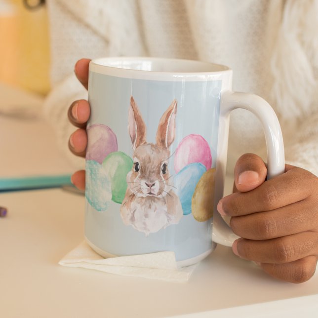 Mug Lapin de Pâques à l'aquarelle avec des œufs (Créateur téléchargé)