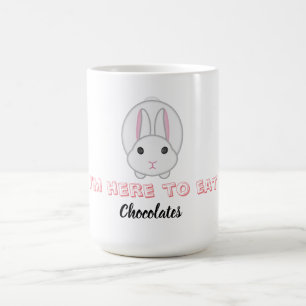 Mug Lapin de Pâques attendant de manger des chocolats
