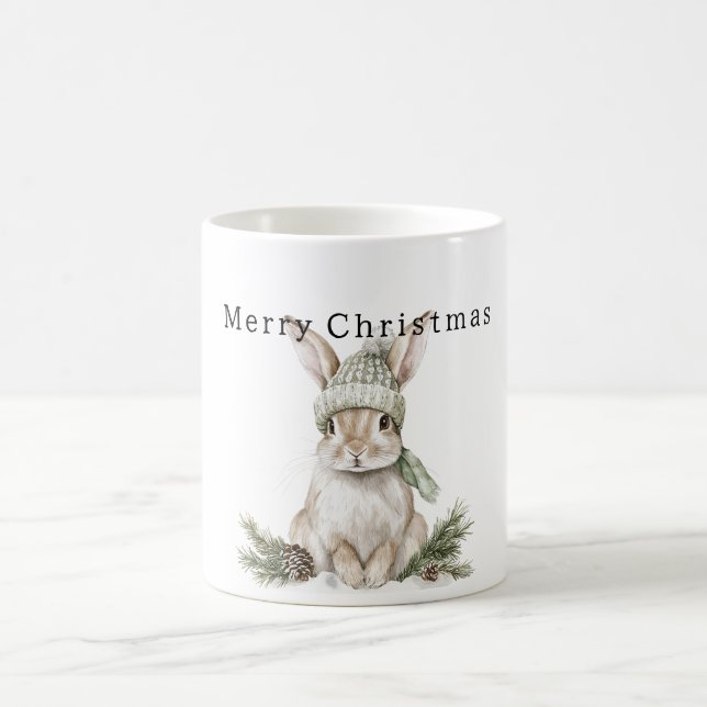 Mug Lapin de Pâques Chapeau Vert Noël (Centre)