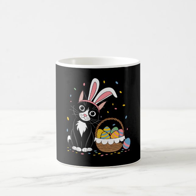 Mug Lapin de Pâques Chat Noir Smoking Oreilles de Lapi (Centre)
