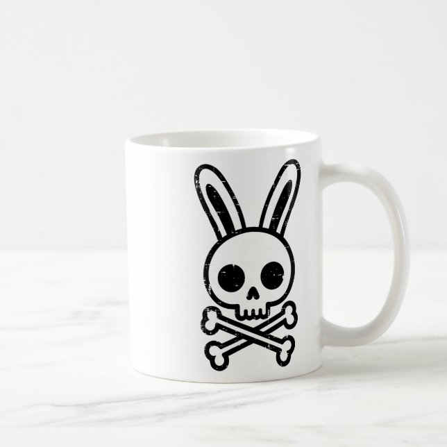 Mug Lapin de Pâques Crâne Os Croix Lapin Gothique Homm (Droite)