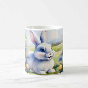 Mug Lapin de Pâques dans un jardin, Pâques