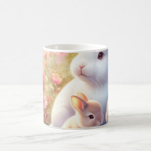 Mug Lapin de Pâques de printemps Famille Florale Jardi