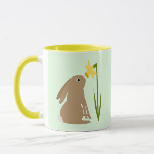 Mug Lapin de Pâques et fleur de jonquille