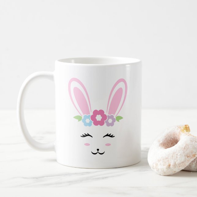 Mug Lapin de Pâques Glamour Féminin (Avec donut)
