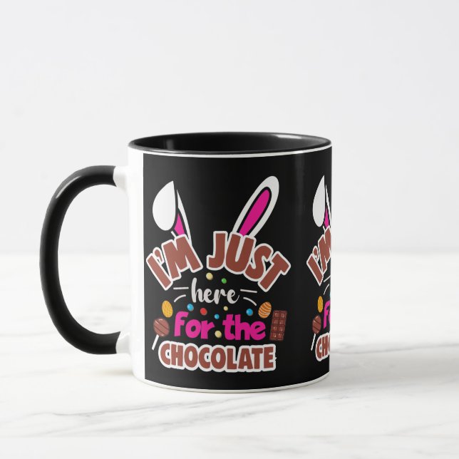 Mug Lapin de Pâques Je suis juste là pour le chocolat (Gauche)